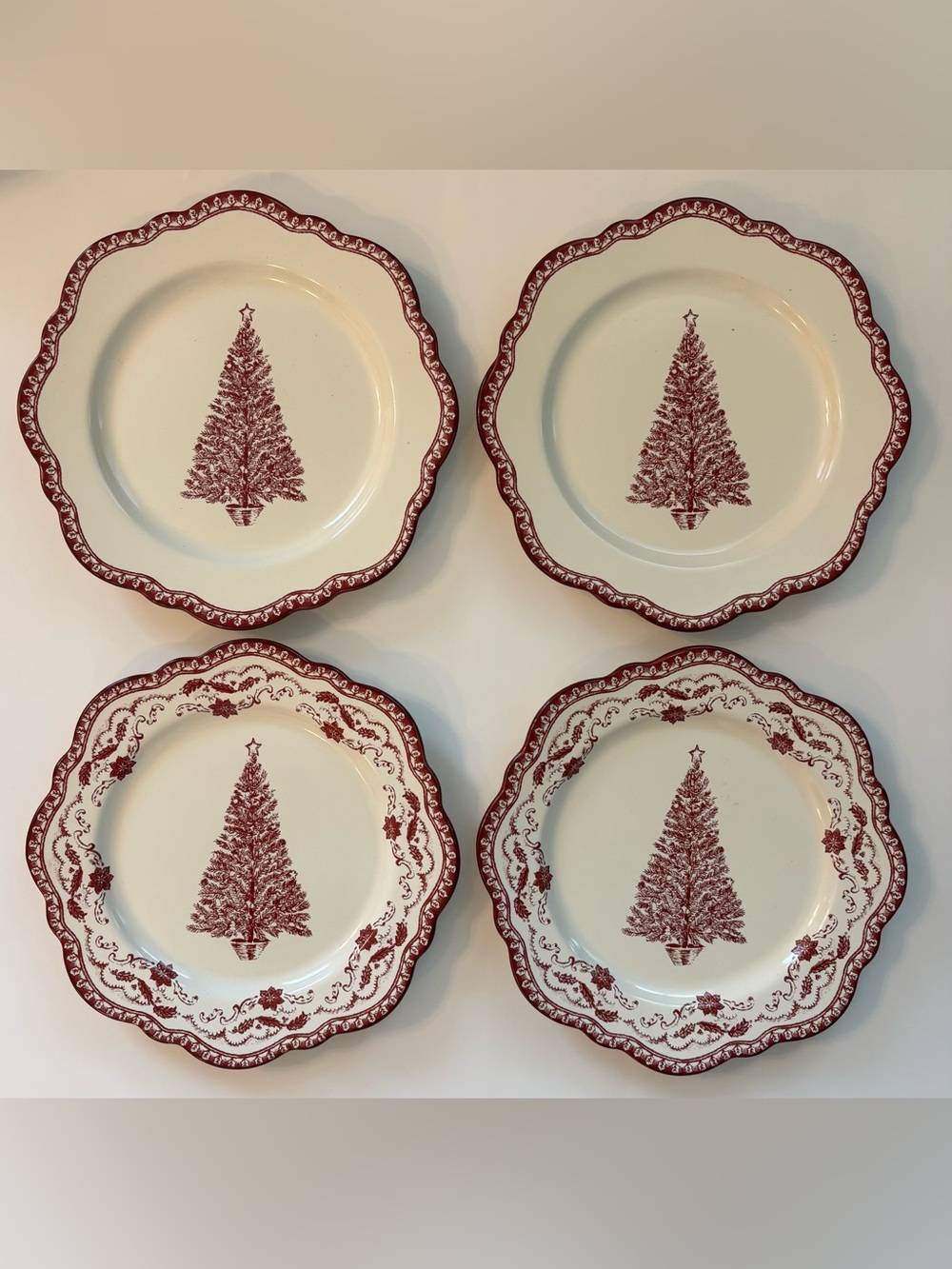 Studio McGee Threshold Holiday Christmas Tree Set of 4 Dessert Salad Plates